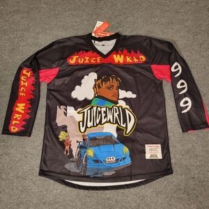 Juice Wrld Black and Red Graphic Men's Jersey‎
